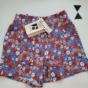 Frank & Oak floral pull on shorts
